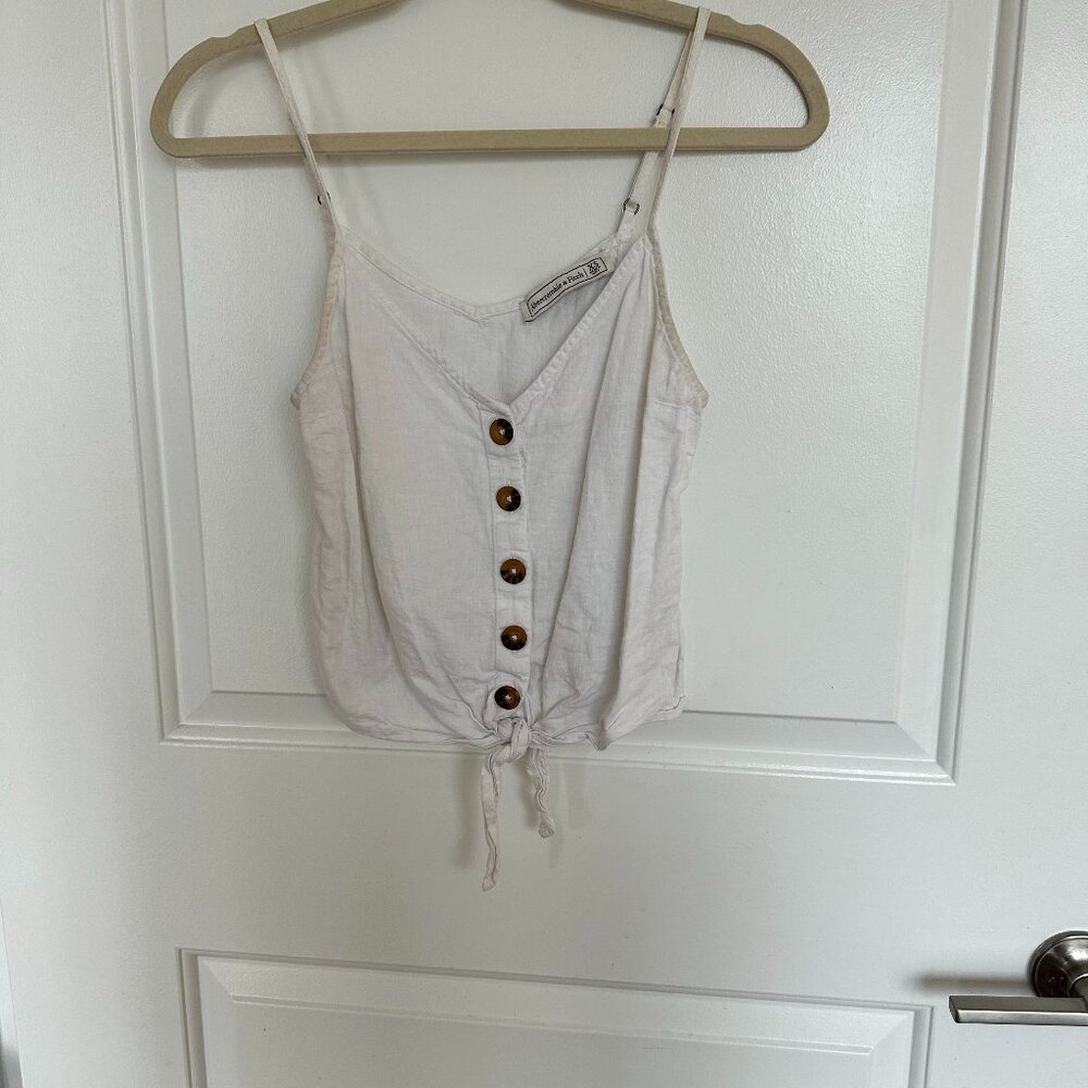 White Tank top with tie in the front